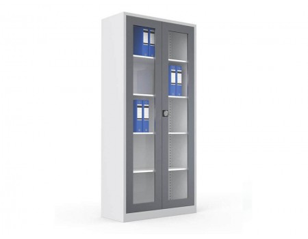 198CM.METAL CAMLI DOSYA DOLABI